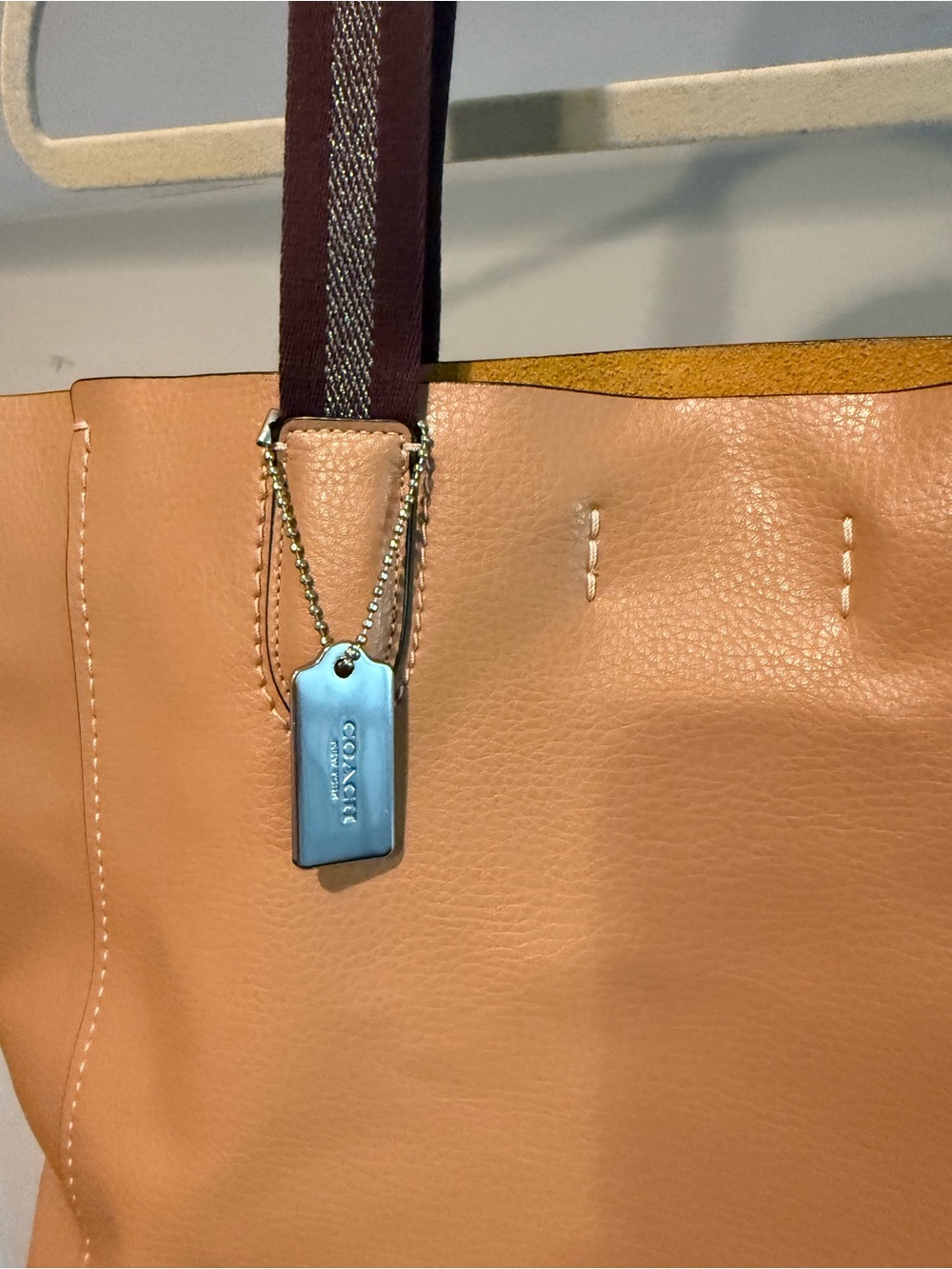 Coach Leather Tote in Tan with Brown Straps - Picture 2 of 16